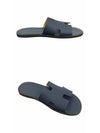 Izmir Leather Slippers Marine Brown - HERMES - BALAAN 5