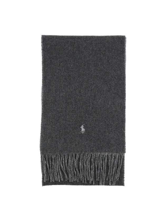 Reversible Wool Blend Muffler Grey - POLO RALPH LAUREN - BALAAN 1