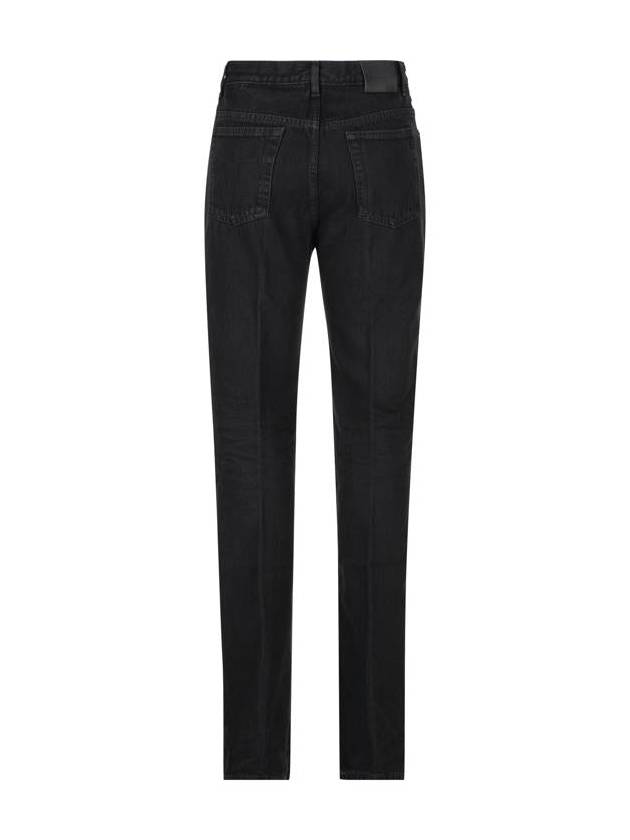 Mid Rise Denim Straight Jeans Black - SAINT LAURENT - BALAAN 3