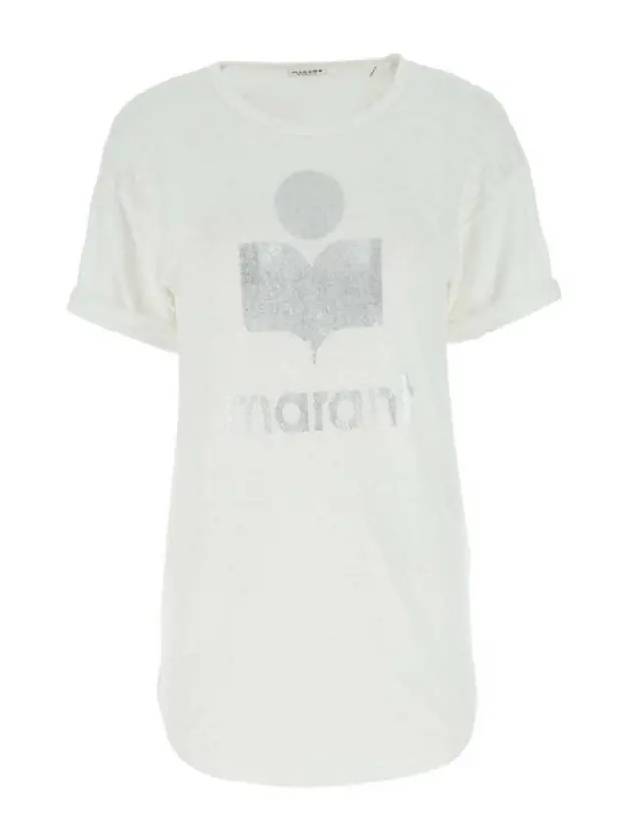 Koldi Linen Short Sleeve T-Shirt White - ISABEL MARANT ETOILE - BALAAN 5