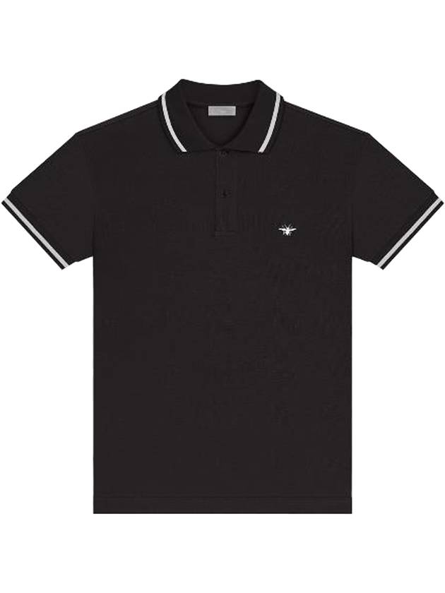 Embroidery Bee Polo Shirt Black - DIOR - BALAAN 1