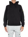 Wappen Patch Cotton Fleece Hoodie Black - STONE ISLAND - BALAAN 3