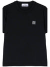 Logo Patch Short Sleeve T-Shirt Black - STONE ISLAND - BALAAN 4