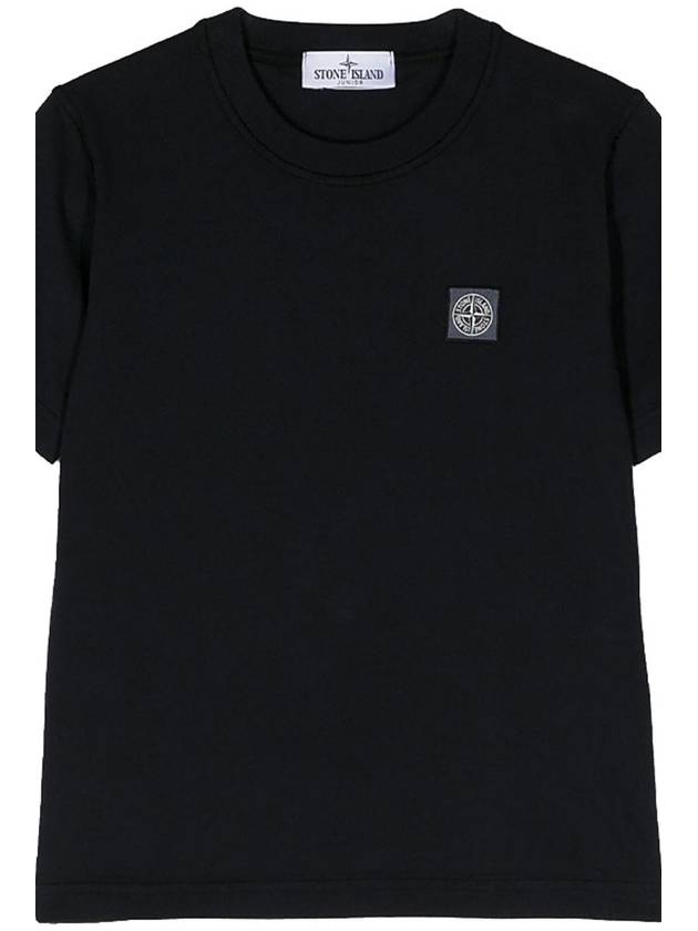 Logo Patch Short Sleeve T-Shirt Black - STONE ISLAND - BALAAN 4