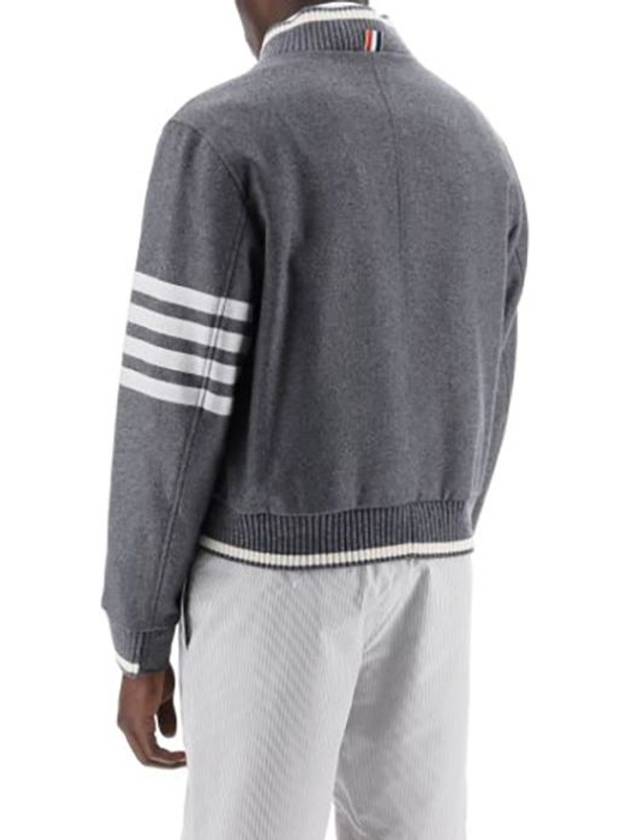 4 Bar Stripe Bomber Jacket Grey - THOM BROWNE - BALAAN 4