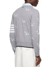 Hector Motif 4 Bar Cardigan Grey - THOM BROWNE - BALAAN 4