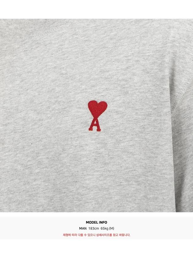 Small Heart Logo Boxy Fit Short Sleeve T-shirt Grey - AMI - BALAAN 10