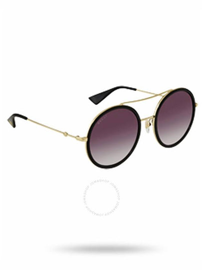 Eyewear Round Two Bridges Black Gold Sunglasses Purple - GUCCI - BALAAN 2