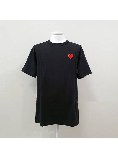 Play Red Heart Waffen Short Sleeve T-Shirt Black P1 T108 1 - COMME DES GARCONS PLAY - BALAAN 2