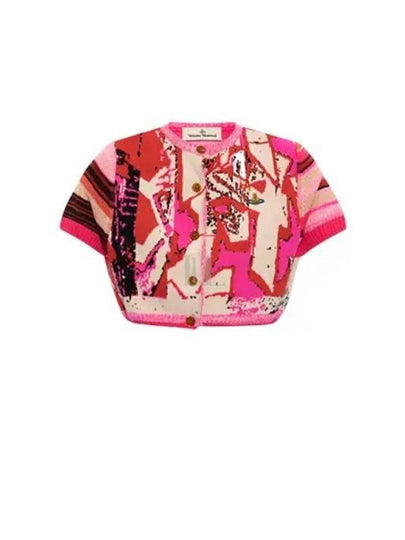 Graffiti Cropped Cardigan Pink - VIVIENNE WESTWOOD - BALAAN 2