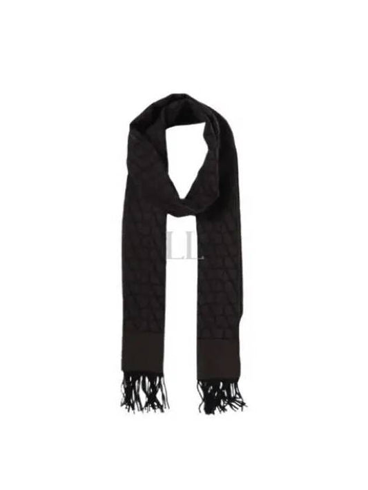 Toile Iconographe Cashmere Wool Muffler Black - VALENTINO - BALAAN 2