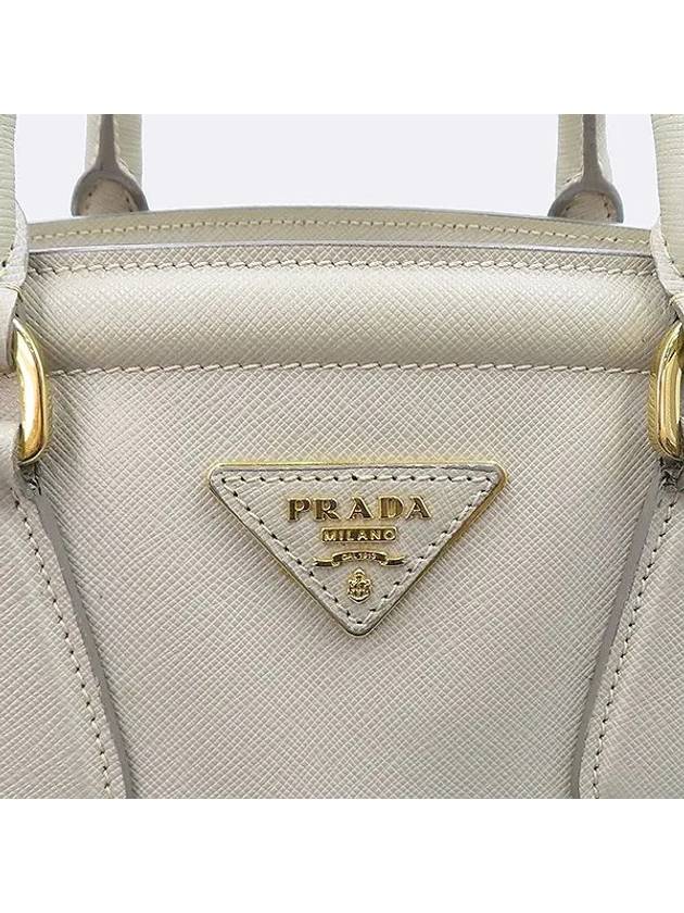 BN2402 Gray Saffiano Triangular Gold Logo Tote Bag - PRADA - BALAAN 3