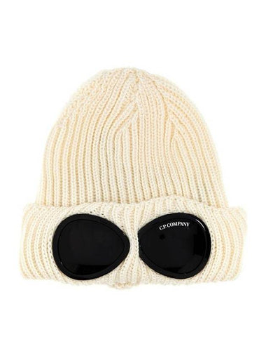 Signature Goggles Wool Beanie White - CP COMPANY - BALAAN 1