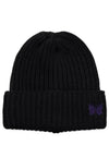 23FW black logo wool beanie NS064 BLACK - NEEDLES - BALAAN 4