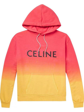 Logo-Print Cotton Hoodie Sunset - CELINE - BALAAN 1