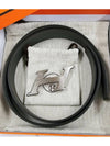 H Speed Belt Buckle Reversible Strap 32mm Leather Belt Gris Moyen Noir Etain - HERMES - BALAAN 4