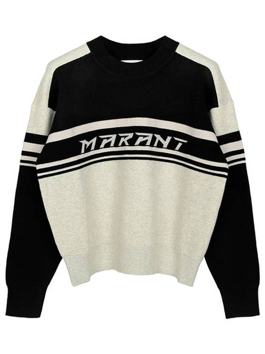 Callie Crew Neck Knit Top White Black - ISABEL MARANT ETOILE - BALAAN 2