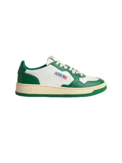 Women's Medalist Green Tab Leather Low Top Sneakers White - AUTRY - BALAAN 2