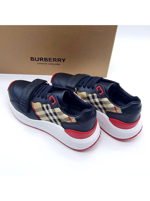 Vintage Check Leather Low Top Sneakers Black - BURBERRY - BALAAN 3