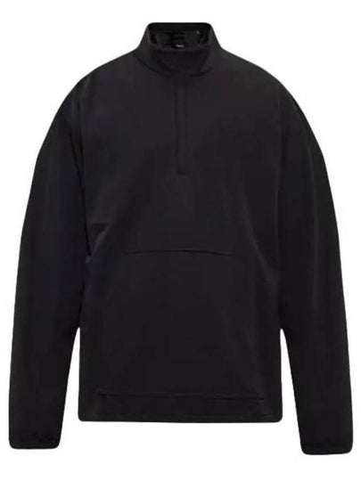 Rib Half-Zip Trainer Knit Top Black - THEORY - BALAAN 2