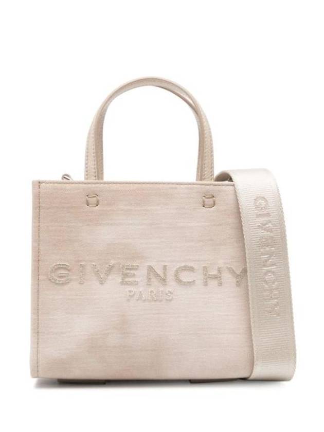 Embroidered Logo Mini Shopping Tote Bag Dusty Golden - GIVENCHY - BALAAN 1