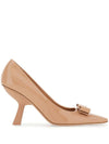 Women's Vara Bow Patent Calfskin Pumps Beige - SALVATORE FERRAGAMO - BALAAN 2