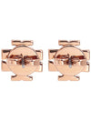 Crystal Logo Stud Earrings Rose Gold - TORY BURCH - BALAAN 6