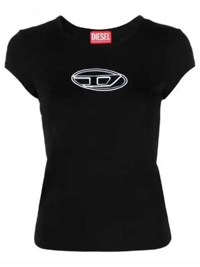 T Angie Peekaboo Logo Short Sleeve T-Shirt Black - DIESEL - BALAAN 2