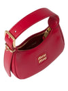 Logo Leather Hobo Shoulder Bag Red - MIU MIU - BALAAN 8