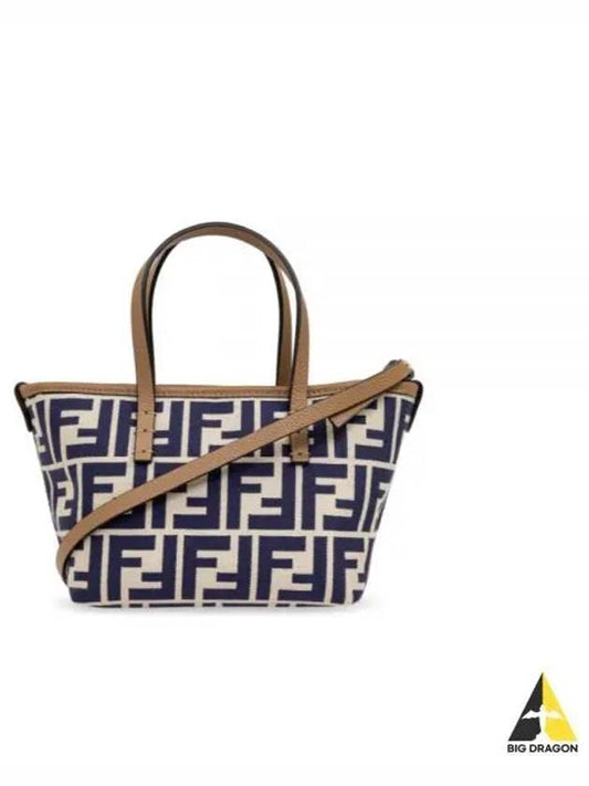 Roll FF Jacquard Small Tote Bag Blue - FENDI - BALAAN 2