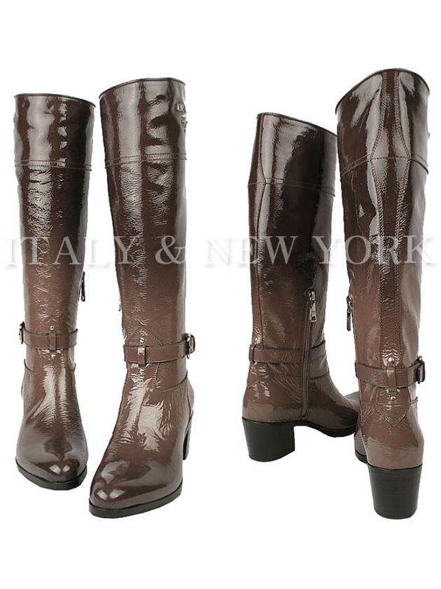 1W9644 XVI F0CDC11 enamel leather long boots - PRADA - BALAAN 2