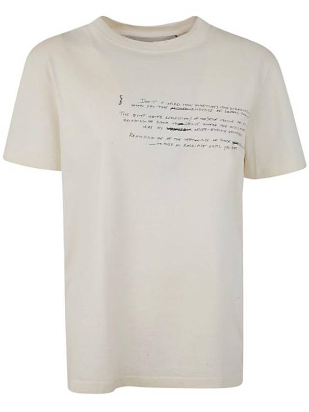 Slogan Print Short Sleeve T-Shirt White - GOLDEN GOOSE - BALAAN 7