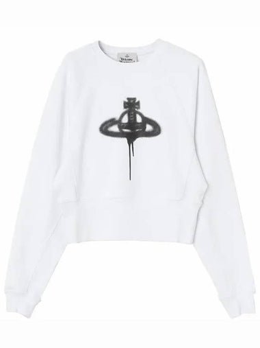 Spray ORB Logo Sweatshirt White - VIVIENNE WESTWOOD - BALAAN 1