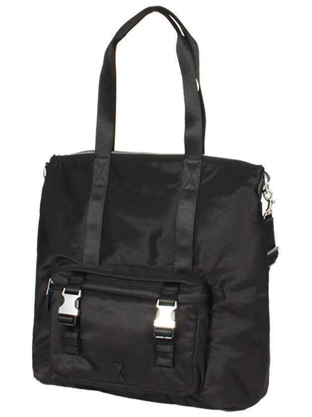 De Coeur Buckle Detail Nylon Tote Bag Black - AMI - BALAAN 2