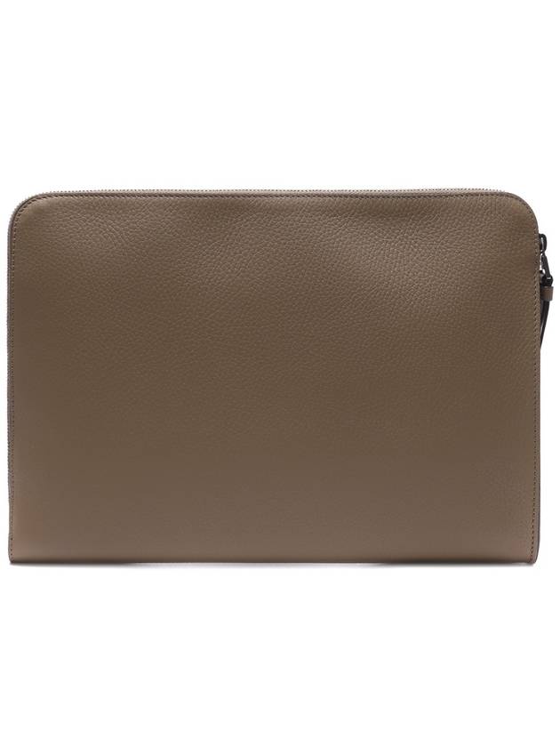 T Monogram Leather Clutch Bag Dark Beige - TOD'S - BALAAN 5