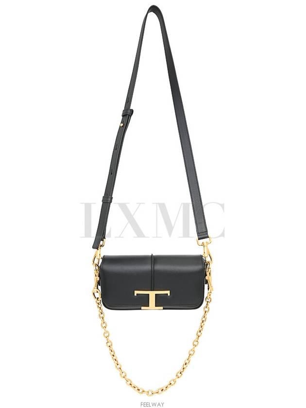 Black Gold T Timeless Chain Mini Tracollina Cross Bag Flap - TOD'S - BALAAN 10