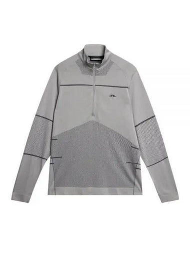 Jimmy Seamless Mid Layer Half Zip Sweater Light Grey Melange - J.LINDEBERG - BALAAN 1