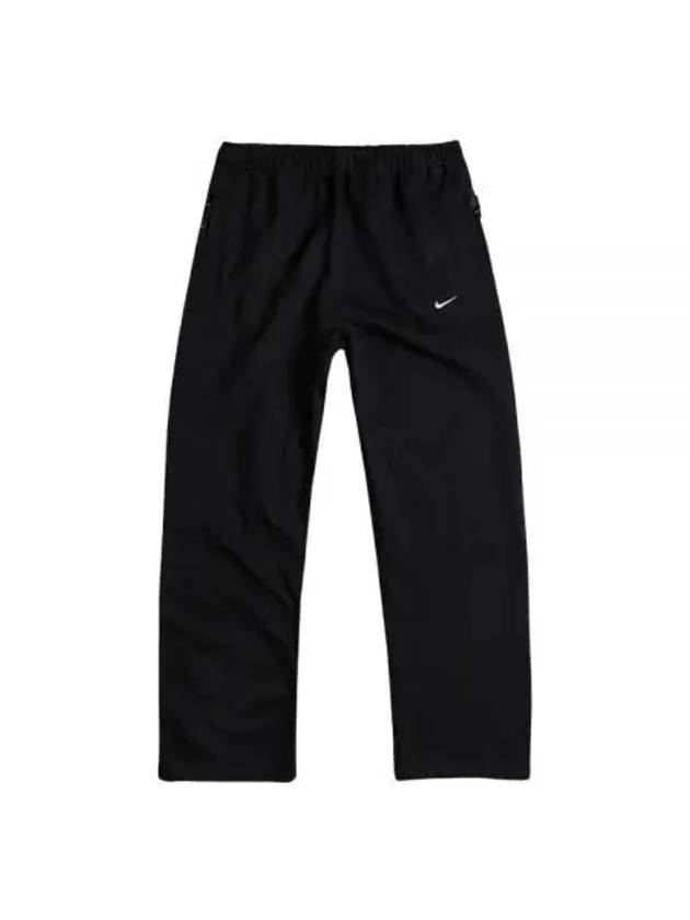 Sportswear Swoosh Open Hem Fleece Track Pants Black - NIKE - BALAAN 2