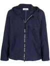 Logo Zipper Cupro Nylon Hooded Jacket Dark Blue - STONE ISLAND - BALAAN 1