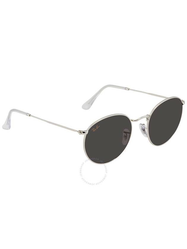 50mm round metal legend gold sunglasses silver dark gray - RAY-BAN - BALAAN 3