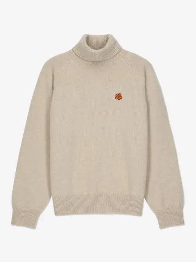 Boke Flower Knit Turtleneck Beige - KENZO - BALAAN 2