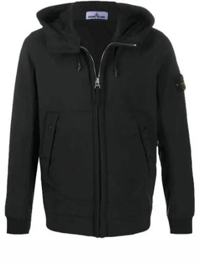 Wappen Patch Soft Shell R Fleece Hooded Jacket Noir - STONE ISLAND - BALAAN 2