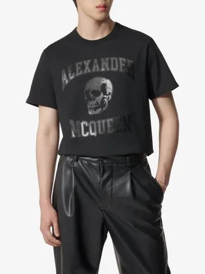 Skull Logo Print Short Sleeve T-Shirt Black - ALEXANDER MCQUEEN - BALAAN 2