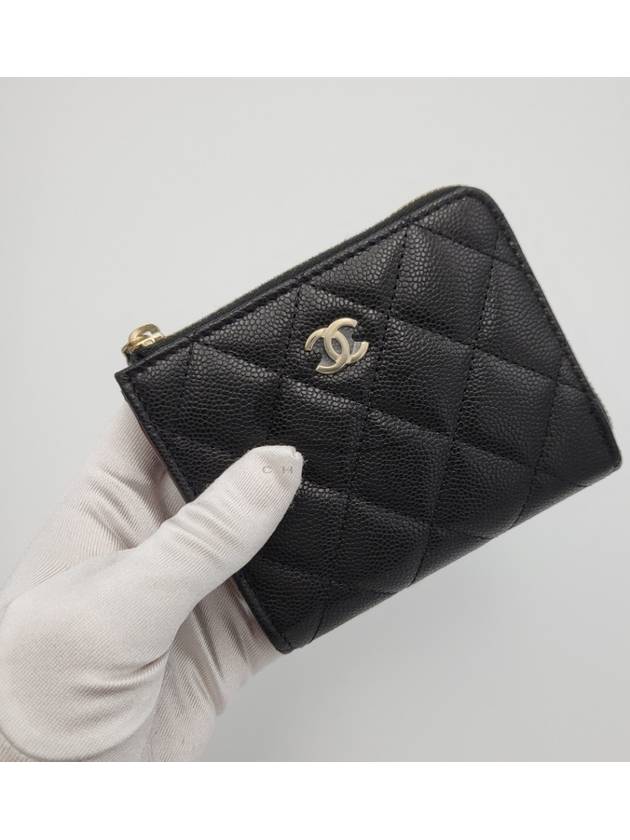 Half Wallet Women s Zipper Card Classic Caviar Black Gold AP3999 - CHANEL - BALAAN 3