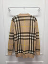 Beige Check Jacquard Cashmere Cardigan S - BURBERRY - BALAAN 4