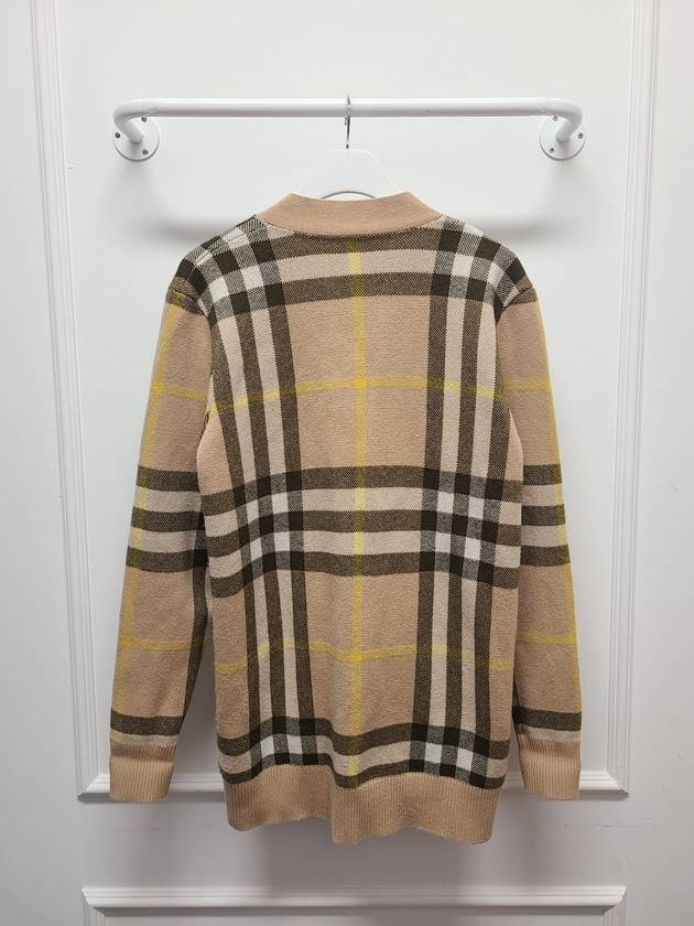 Beige Check Jacquard Cashmere Cardigan S - BURBERRY - BALAAN 4