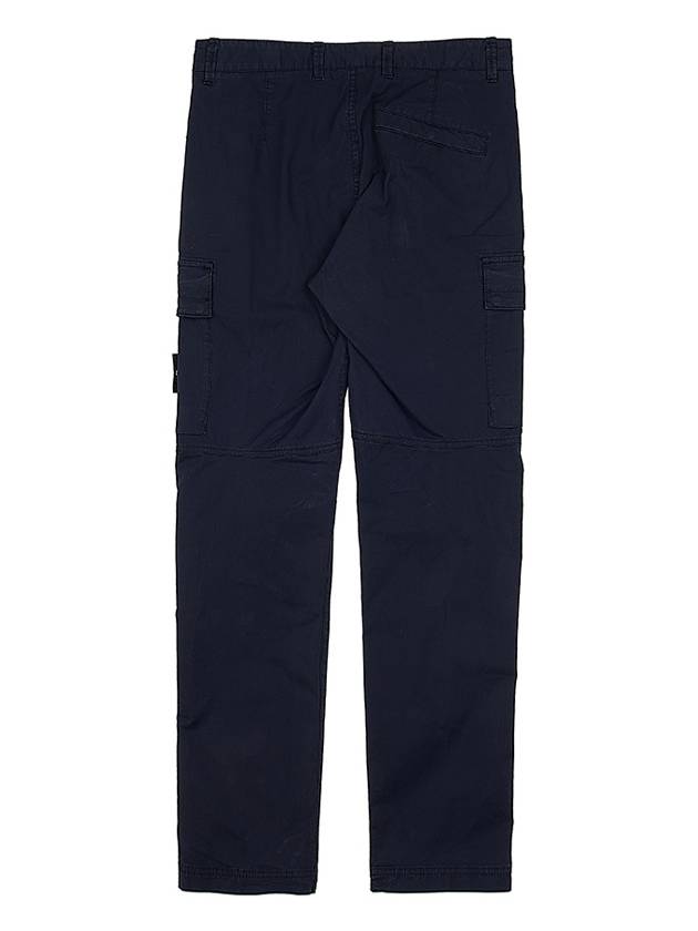 Stretch Cotton Gabardine Garment Dyed Cargo Straight Pants Navy - STONE ISLAND - BALAAN 3