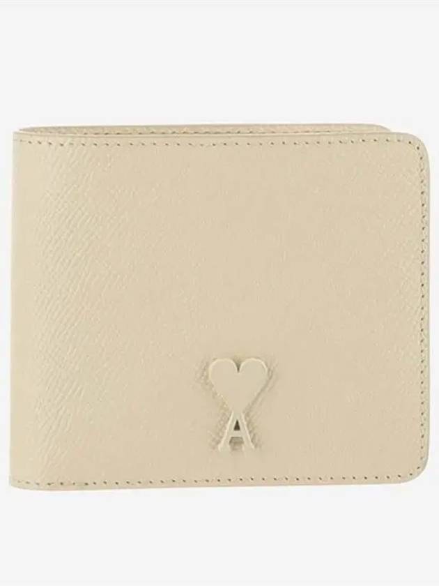 Heart Logo Half Wallet Ivory - AMI - BALAAN 3