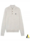 Fox Head Patch Long Sleeve Polo Shirt Light Grey Melange - MAISON KITSUNE - BALAAN 2