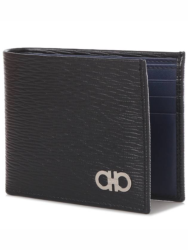 Gancini Half Wallet Black - SALVATORE FERRAGAMO - BALAAN 3